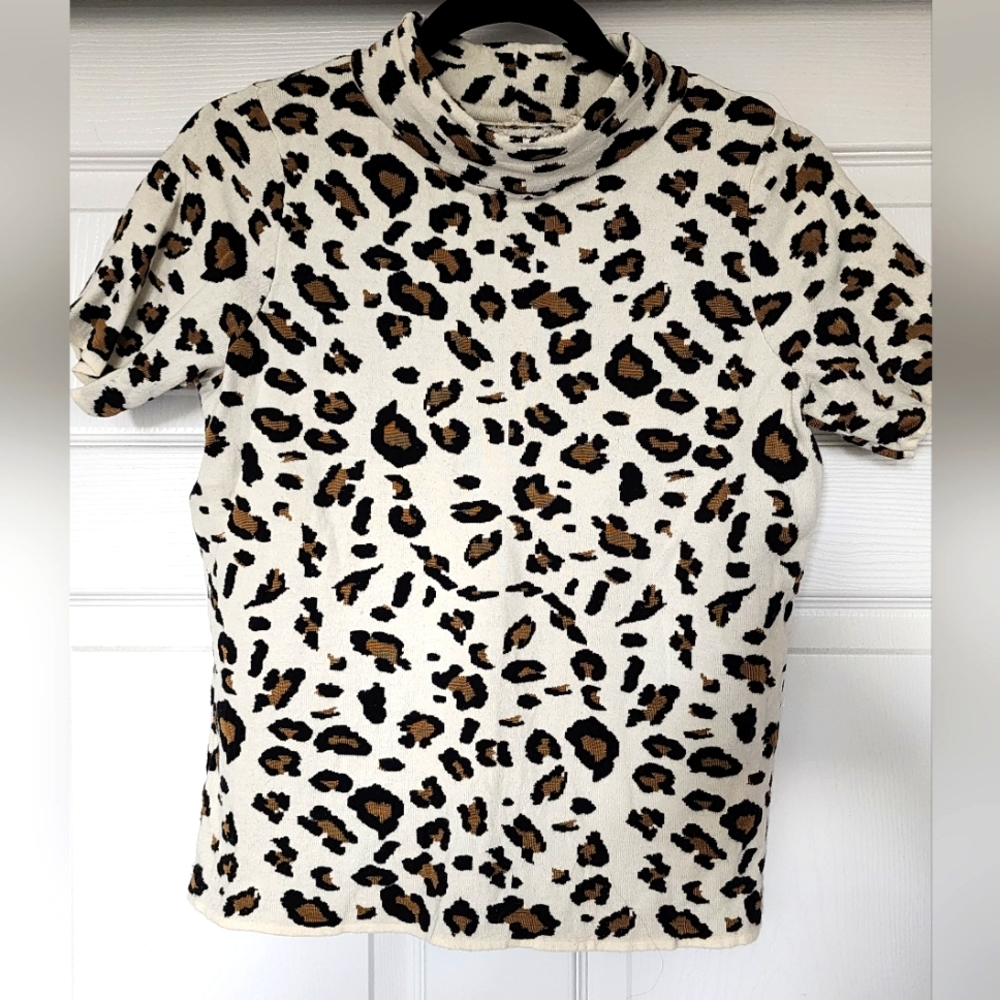 Anthropologie Field Flower Leopard Print Shirt S